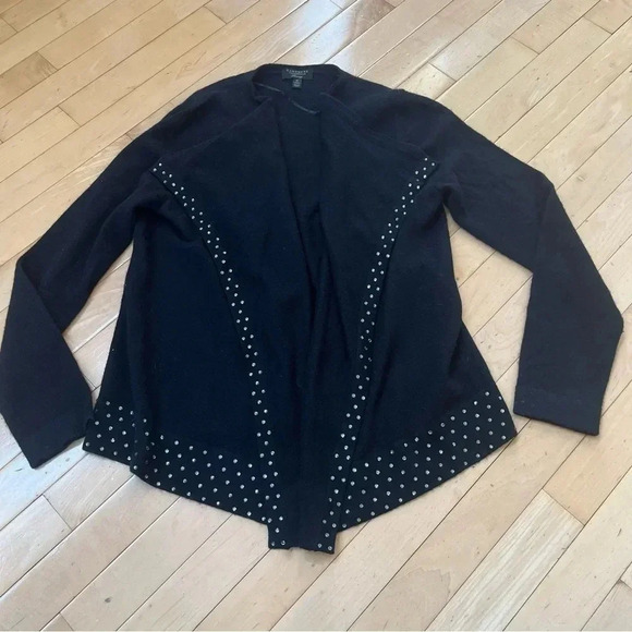Charter Club Sweaters - Charter Club Luxury Cardigan Women's Size M Open Black Tight Knit Cashmere Bling